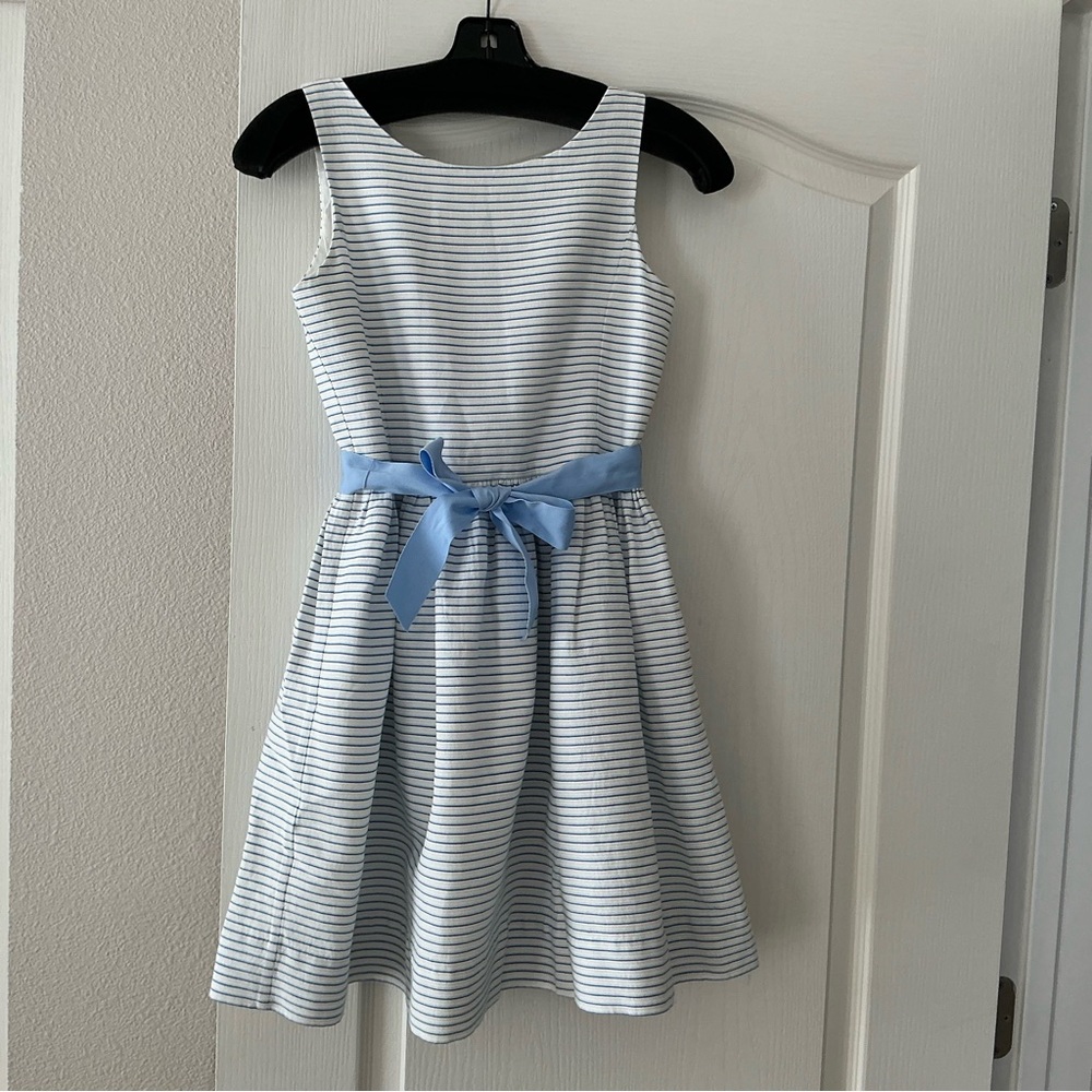 Polo by Ralph Lauren White and Blue Striped Kids Dress